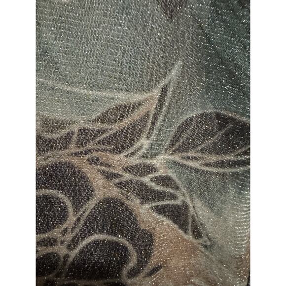 Karen Kane Semi Sheer Sparkle Long Sleeve Floral Fairycore Feminine Sage Size 1X - Picture 9 of 10